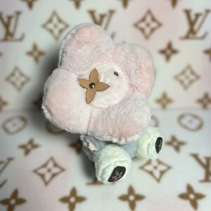 Vivienne Inspired Luxury Pink and Gray Floral Plush Charm